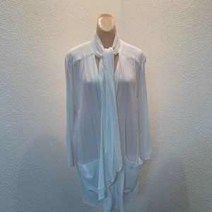 Vintage  white jacket with attached scarf size 6